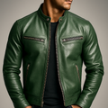Veste En Cuir Vintage Pour Homme – Un Modèle Intemporel AU Style Classique, Idéal Pour Un Confort AU Quotidien Et Des Tenues Décontractées