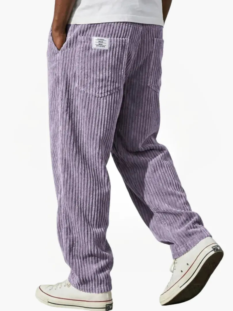 Pantalon En Velours Côtelé Pour Homme, Coupe Ample Et Cordon De Serrage : Un Pantalon Confortable Pour Tous Les Jours, Idéal Pour Un Look Décontracté