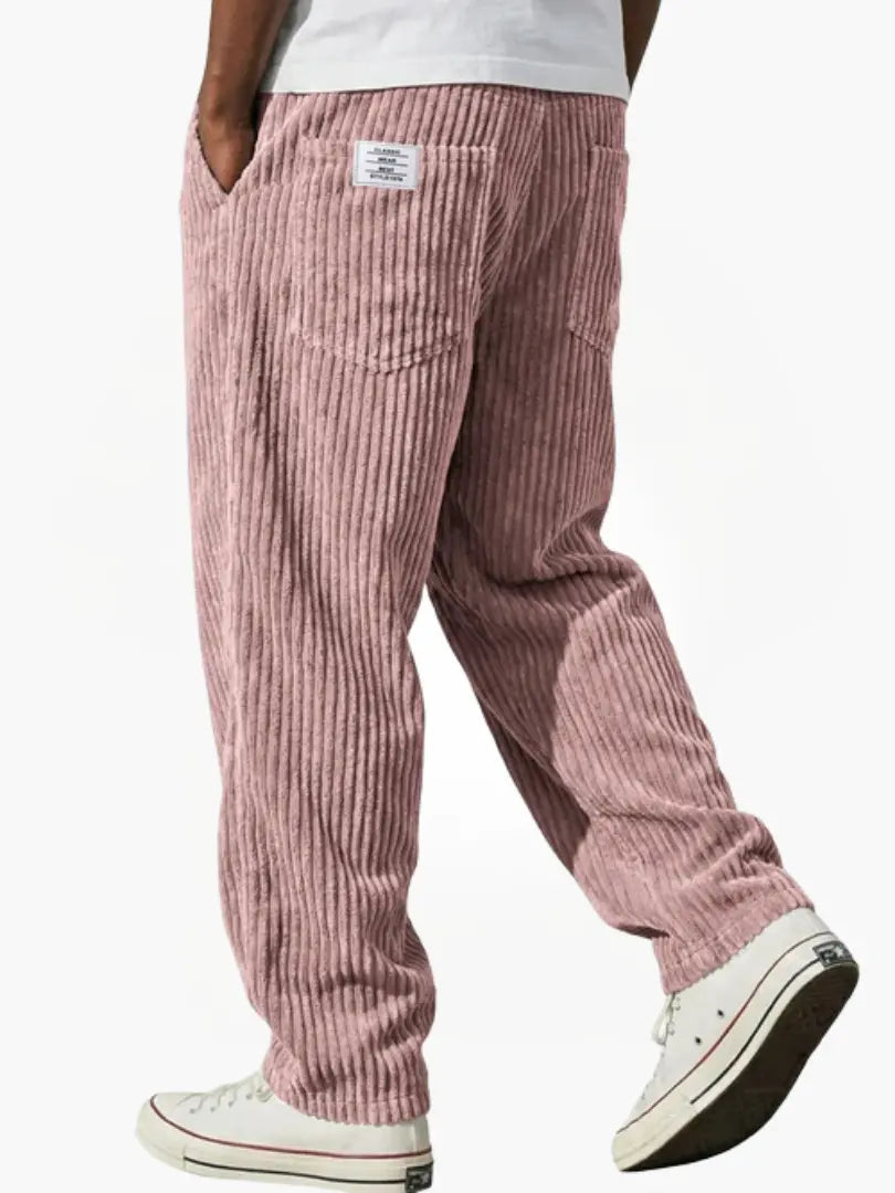 Pantalon En Velours Côtelé Pour Homme, Coupe Ample Et Cordon De Serrage : Un Pantalon Confortable Pour Tous Les Jours, Idéal Pour Un Look Décontracté