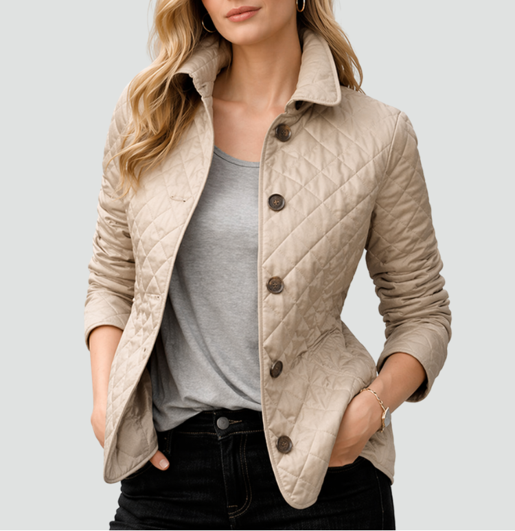 Veste Mi-saison Matelassée Légère Pour Femme, Avec Fermeture À Boutons : Une Veste Élégante Et Confortable Pour Le Printemps Et L'automne