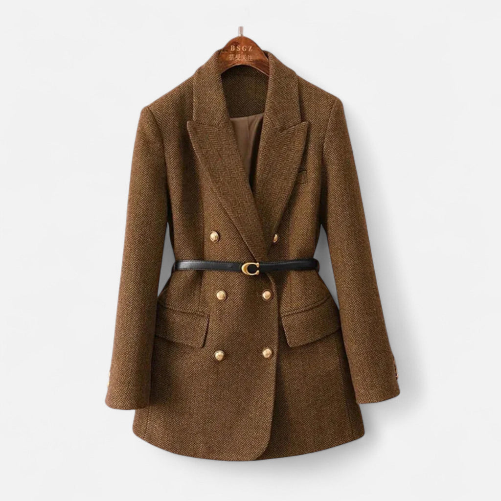 Modero | Manteau croisé femme, aspect chiné