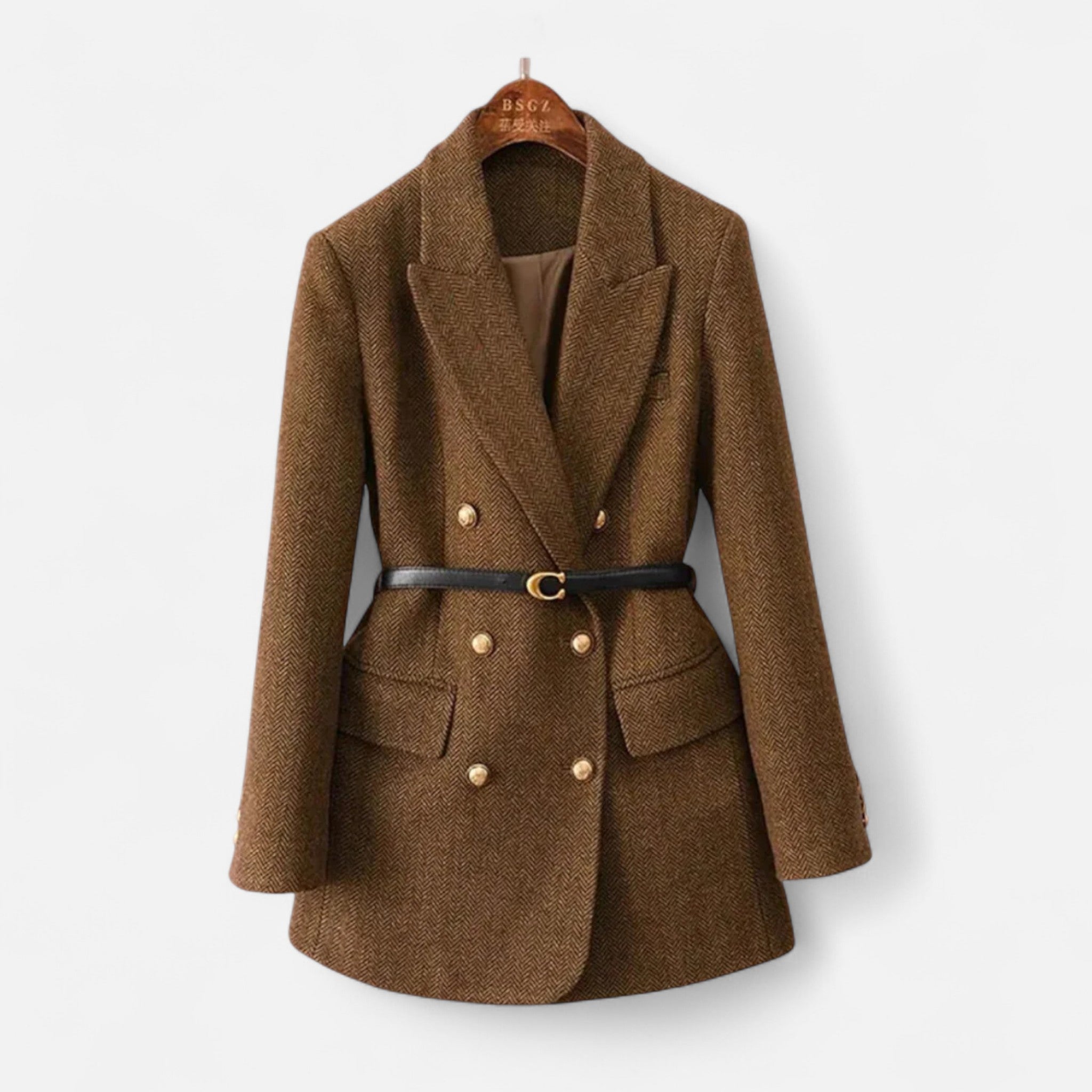 Modero | Manteau croisé femme, aspect chiné