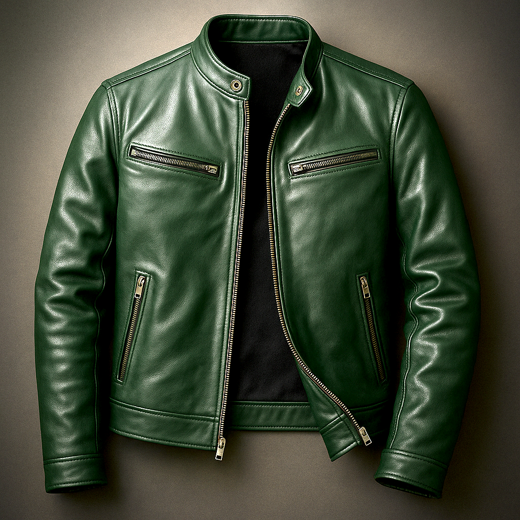 Veste En Cuir Vintage Pour Homme – Un Modèle Intemporel AU Style Classique, Idéal Pour Un Confort AU Quotidien Et Des Tenues Décontractées