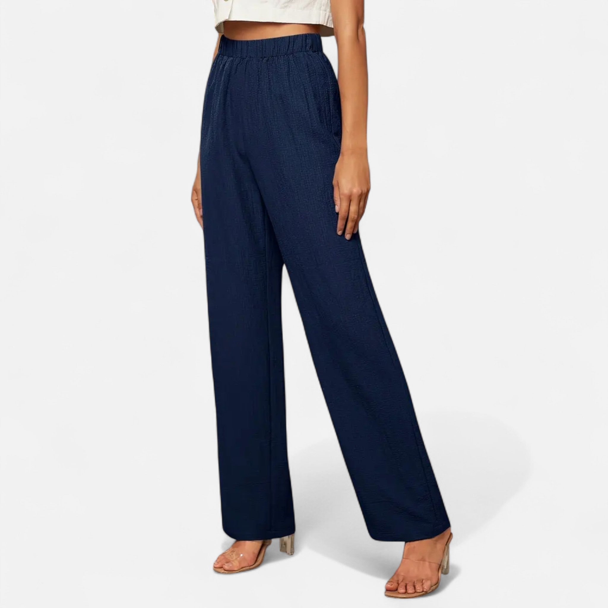 Modero | Pantalon femme à jambe droite, taille haute