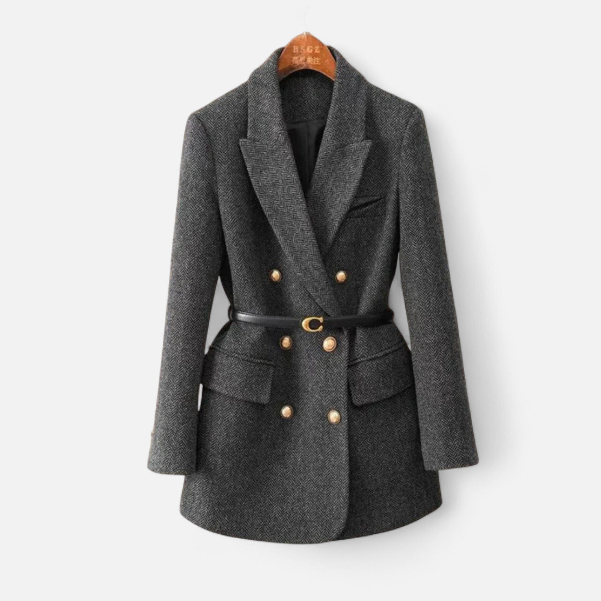 Modero | Manteau croisé femme, aspect chiné