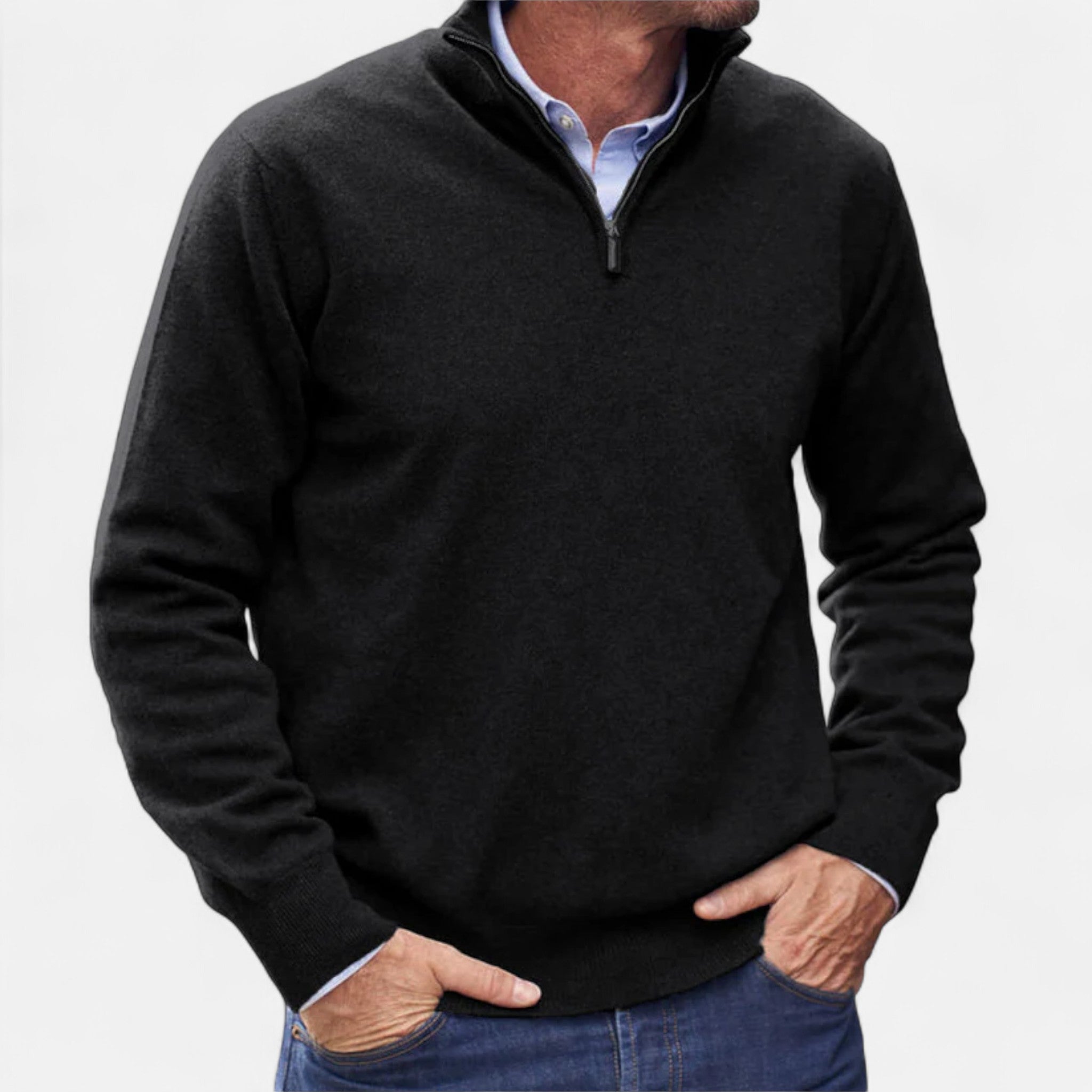 Modero | Pull homme zippé, maille fine