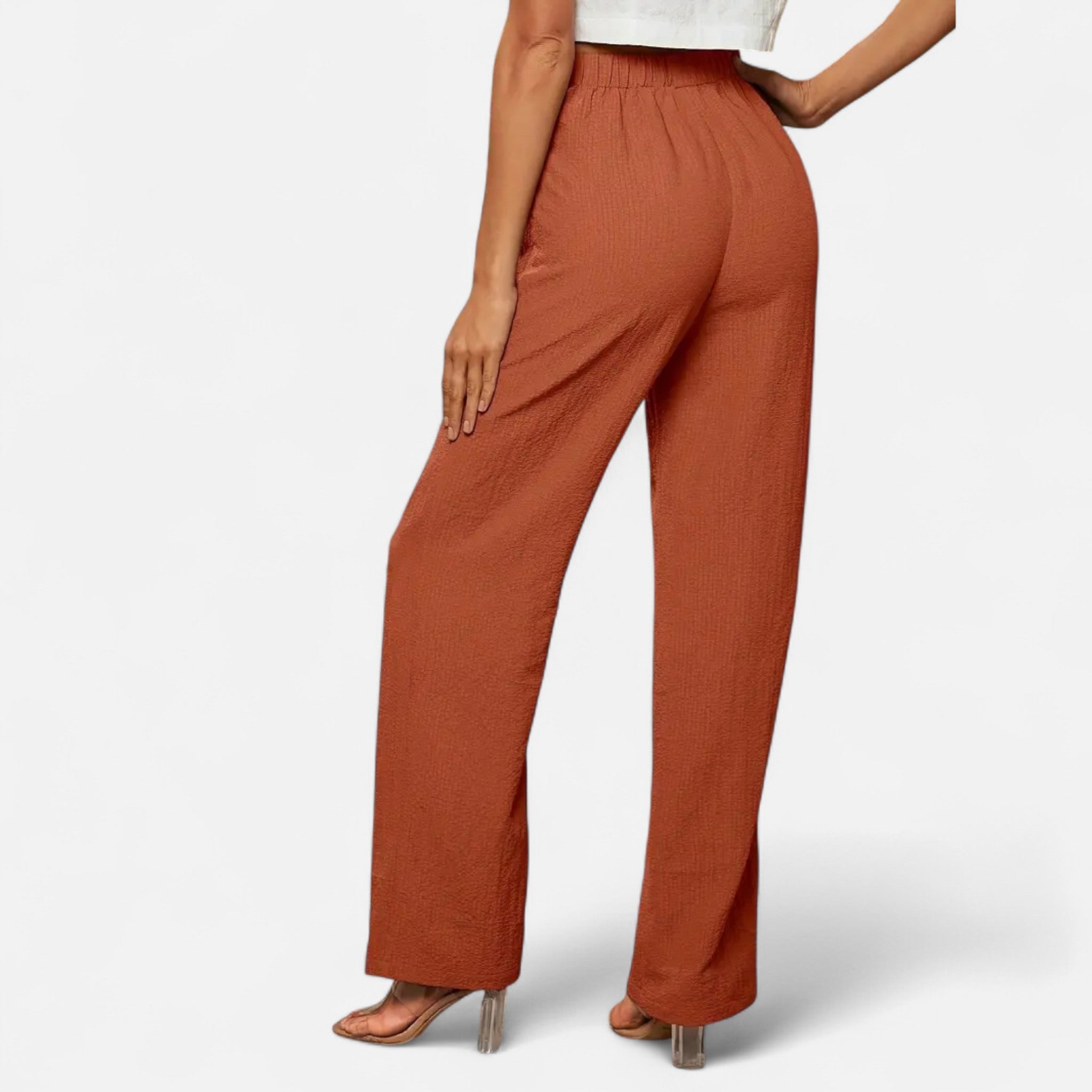 Modero | Pantalon femme à jambe droite, taille haute