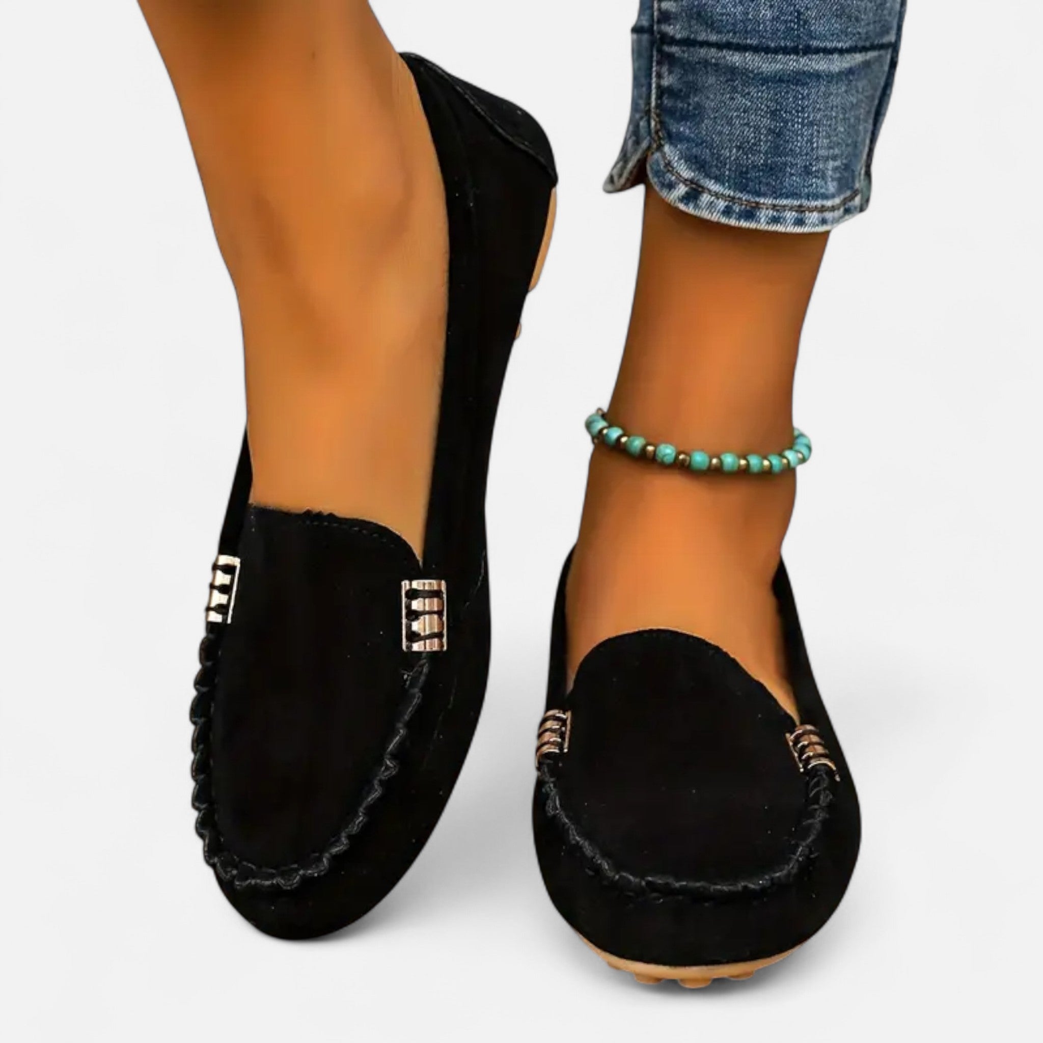Modero | Mocassins femme à ornement métallique