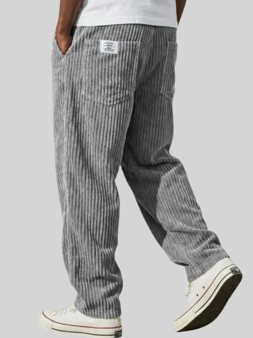 Pantalon En Velours Côtelé Pour Homme, Coupe Ample Et Cordon De Serrage : Un Pantalon Confortable Pour Tous Les Jours, Idéal Pour Un Look Décontracté
