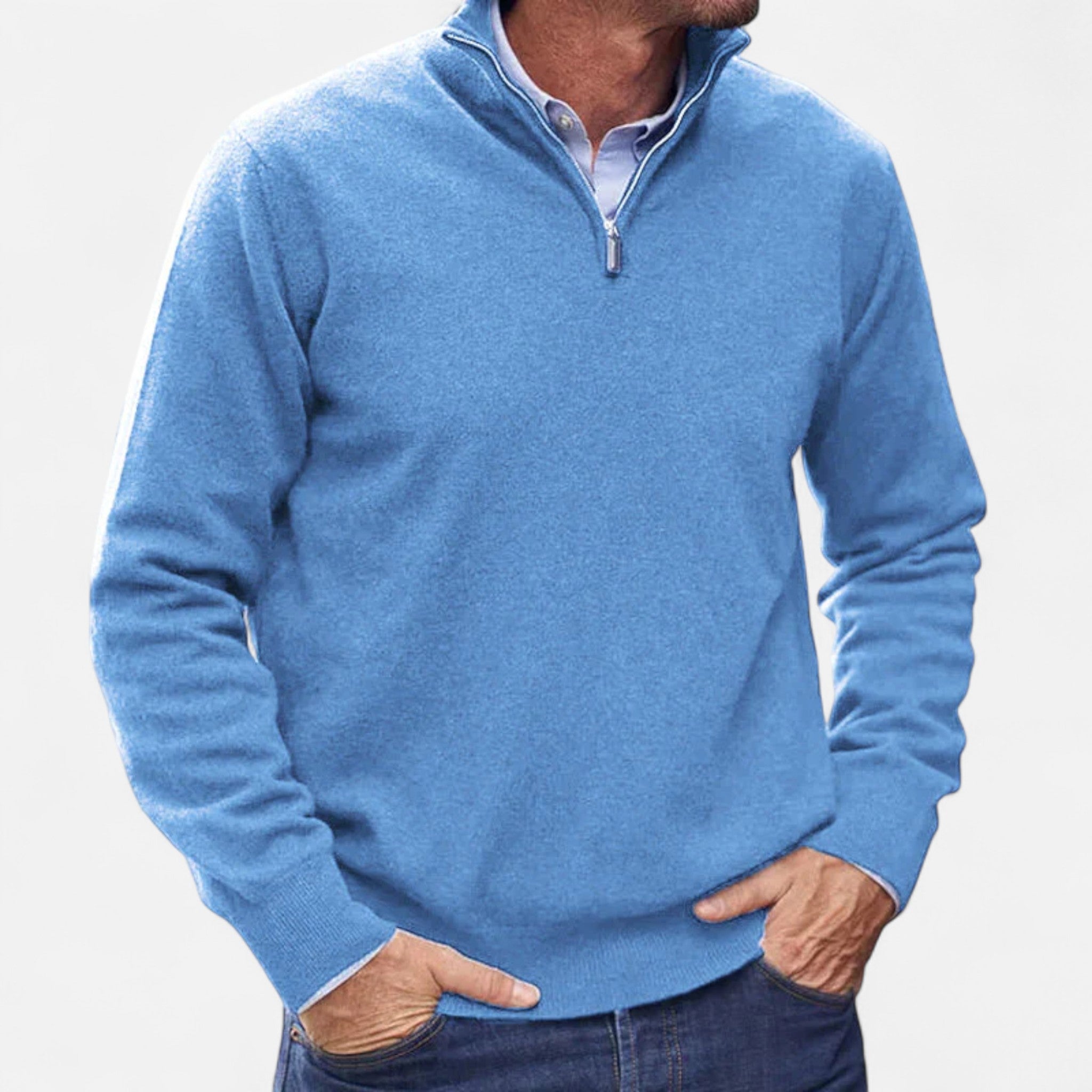 Modero | Pull homme zippé, maille fine