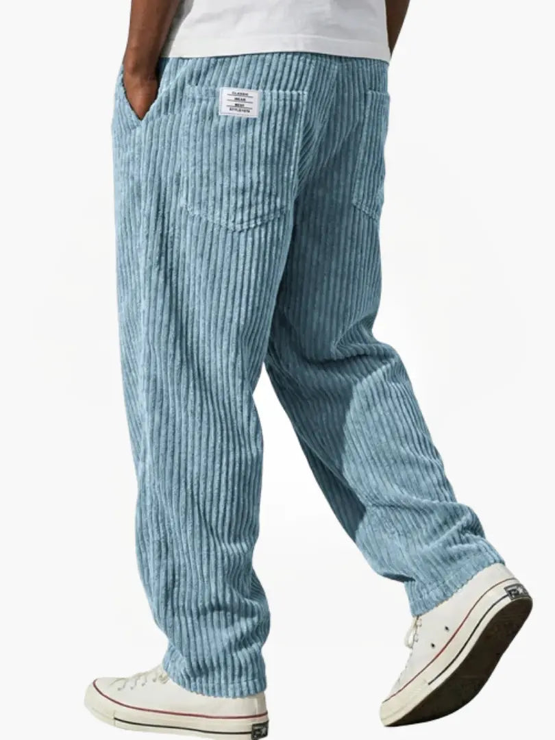 Pantalon En Velours Côtelé Pour Homme, Coupe Ample Et Cordon De Serrage : Un Pantalon Confortable Pour Tous Les Jours, Idéal Pour Un Look Décontracté
