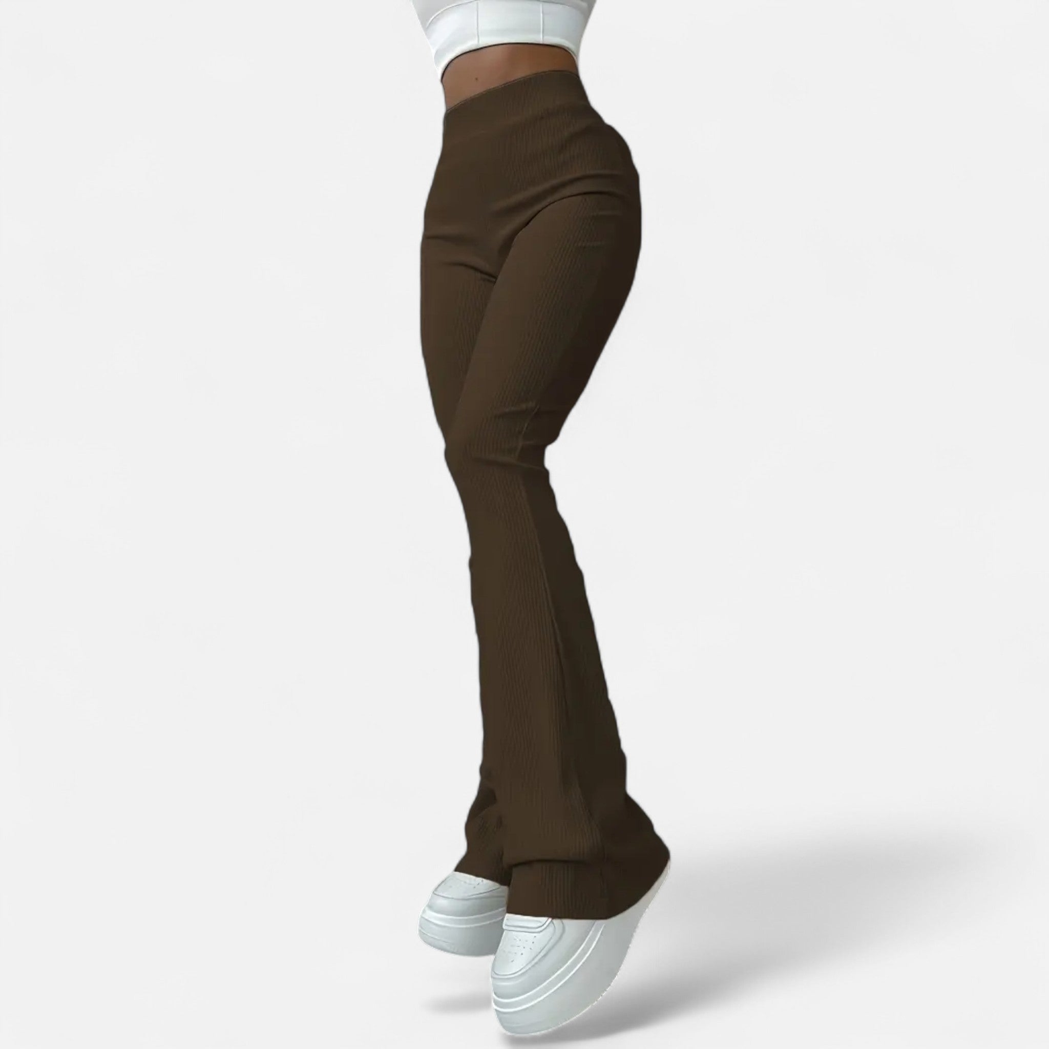 Modero | Leggings femme côtelés, taille haute