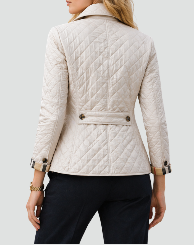 Veste Matelassée Pour Femme, Avec Col Et Fermeture À Boutons Sur Le Devant – Un Vêtement D'extérieur Élégant Pour Tous Les Jours