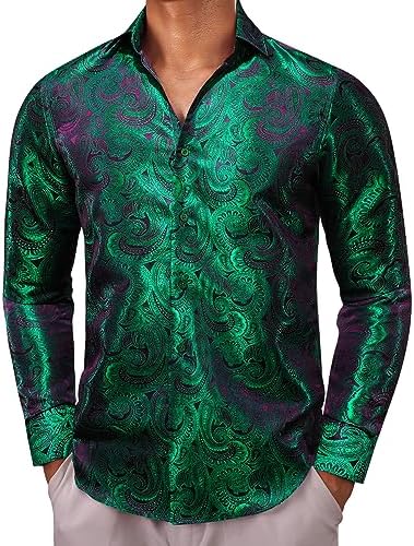 Chemise À Manches Longues Pour Homme, Avec Un Motif Jacquard Paisley – Une Chemise Élégante Idéale Pour Les Mariages, Les Occasions Festives Et Les Soirées