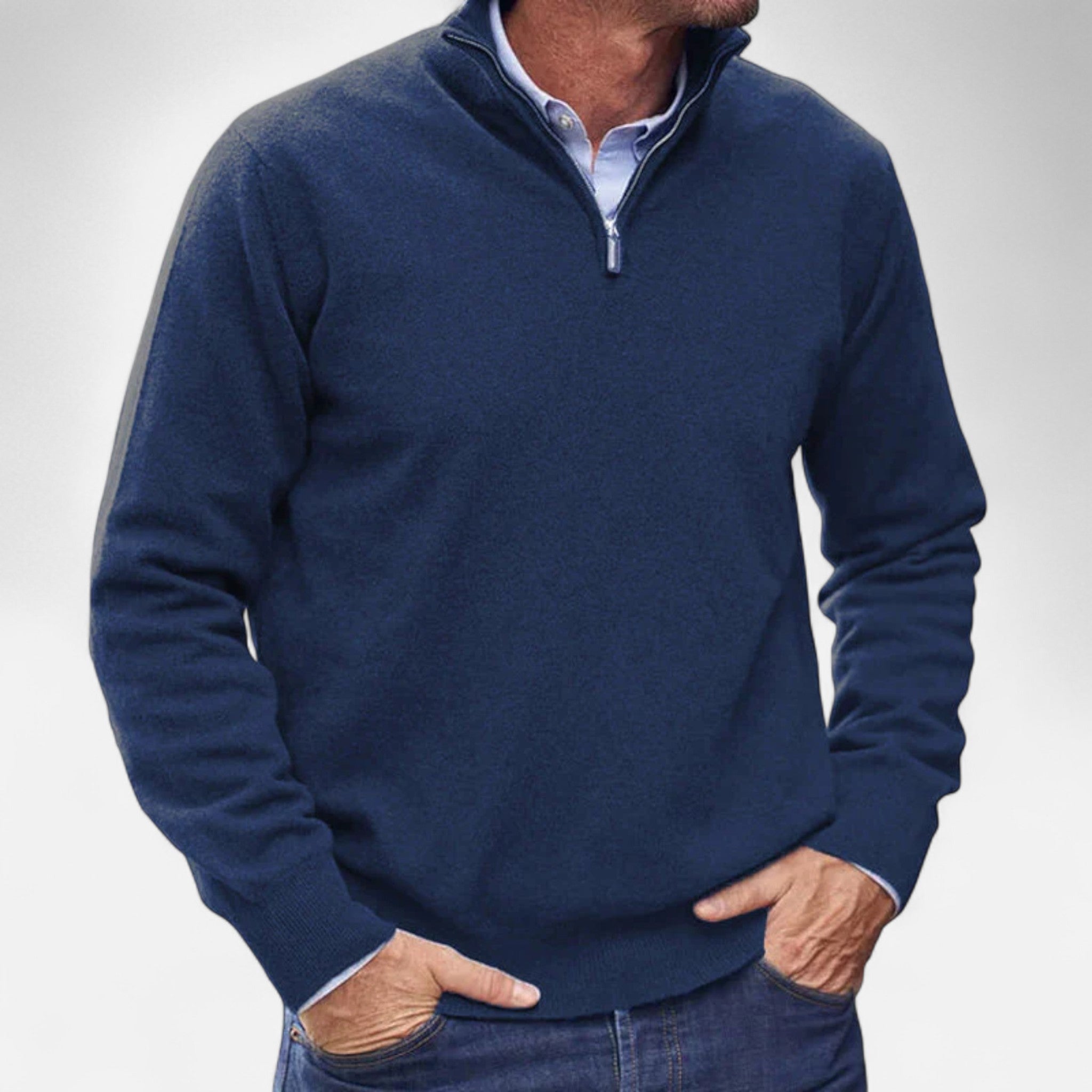 Modero | Pull homme zippé, maille fine
