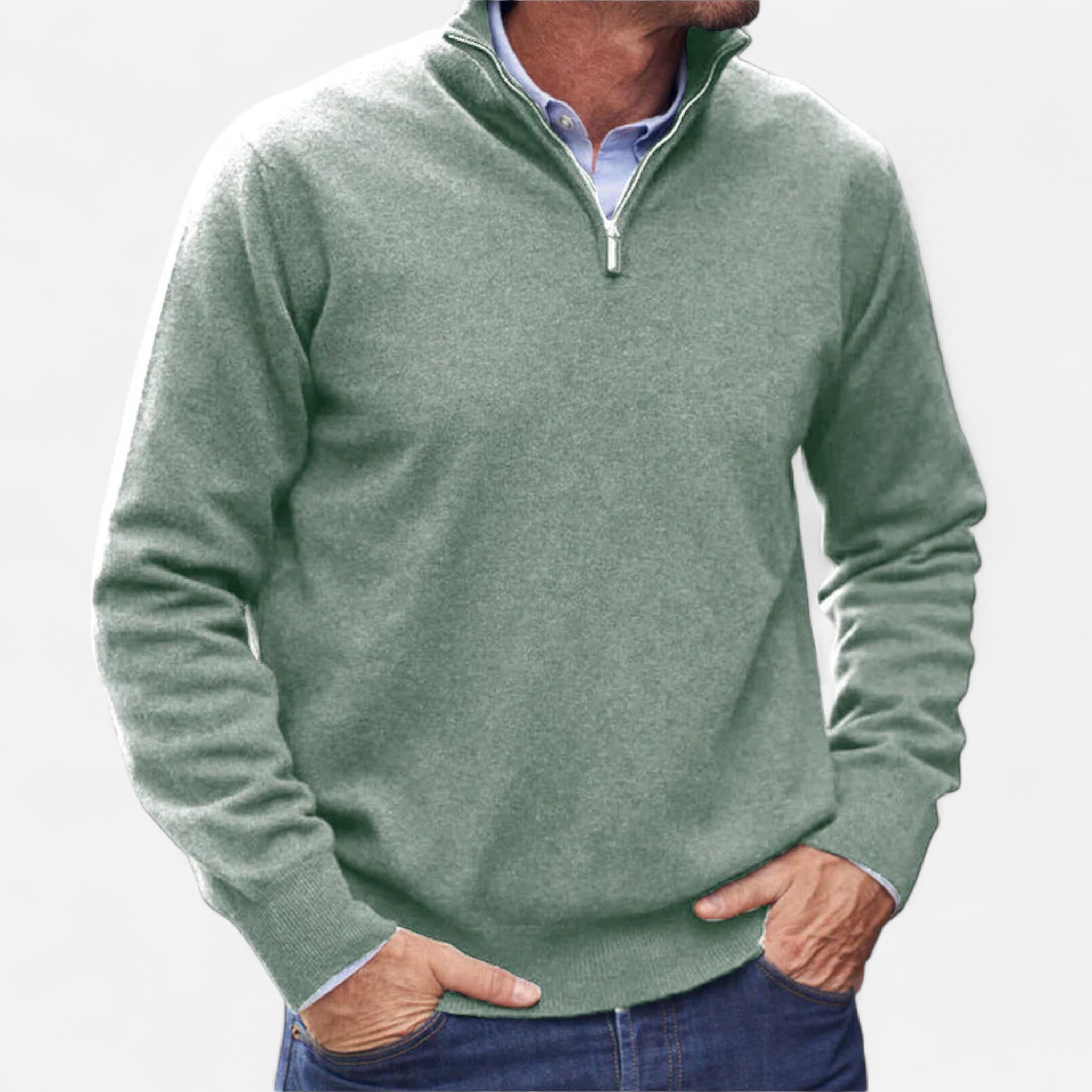 Modero | Pull homme zippé, maille fine