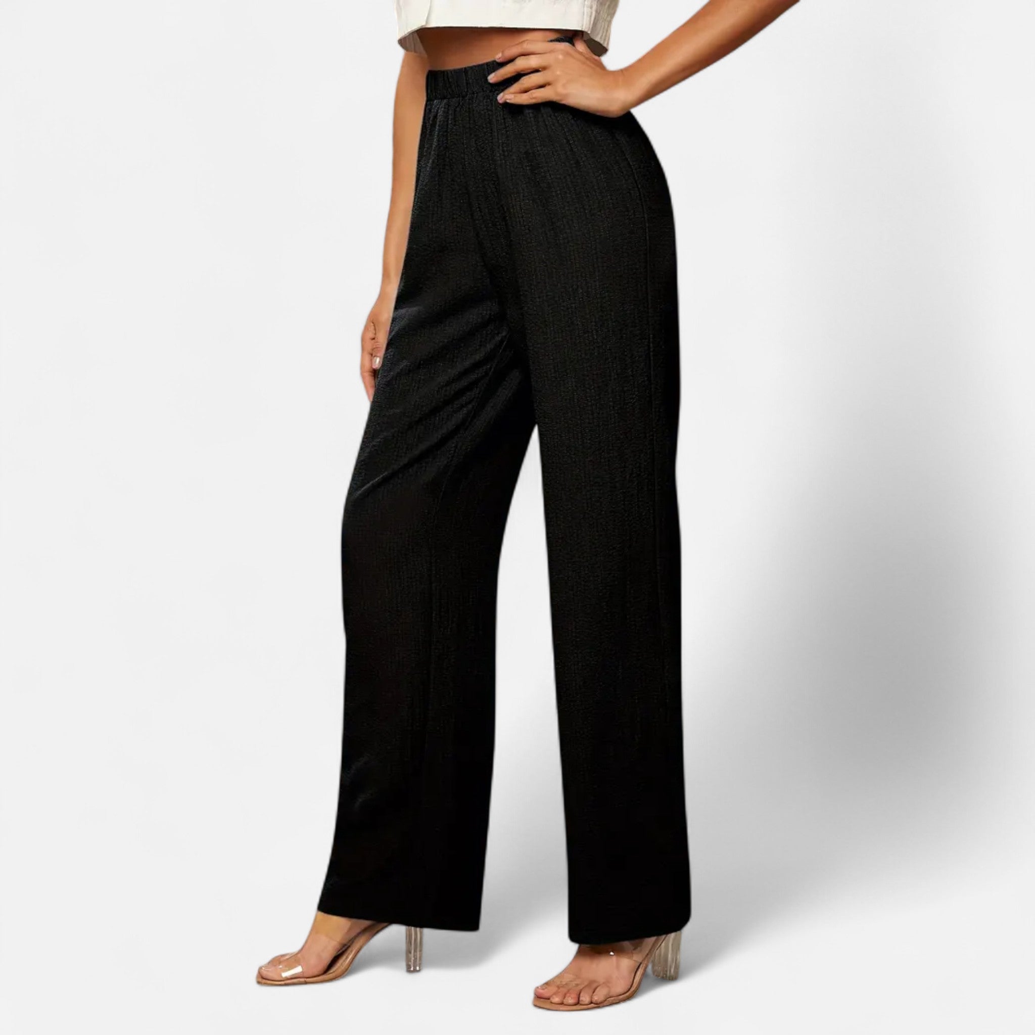 Modero | Pantalon femme à jambe droite, taille haute