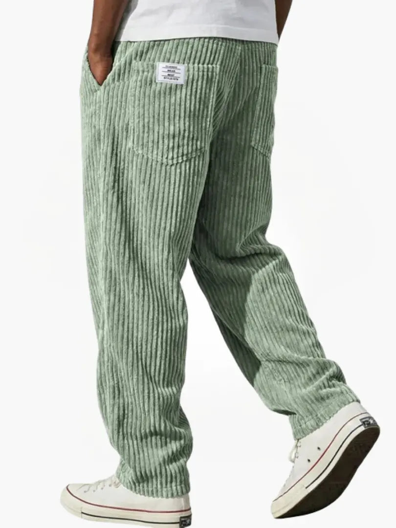 Pantalon En Velours Côtelé Pour Homme, Coupe Ample Et Cordon De Serrage : Un Pantalon Confortable Pour Tous Les Jours, Idéal Pour Un Look Décontracté