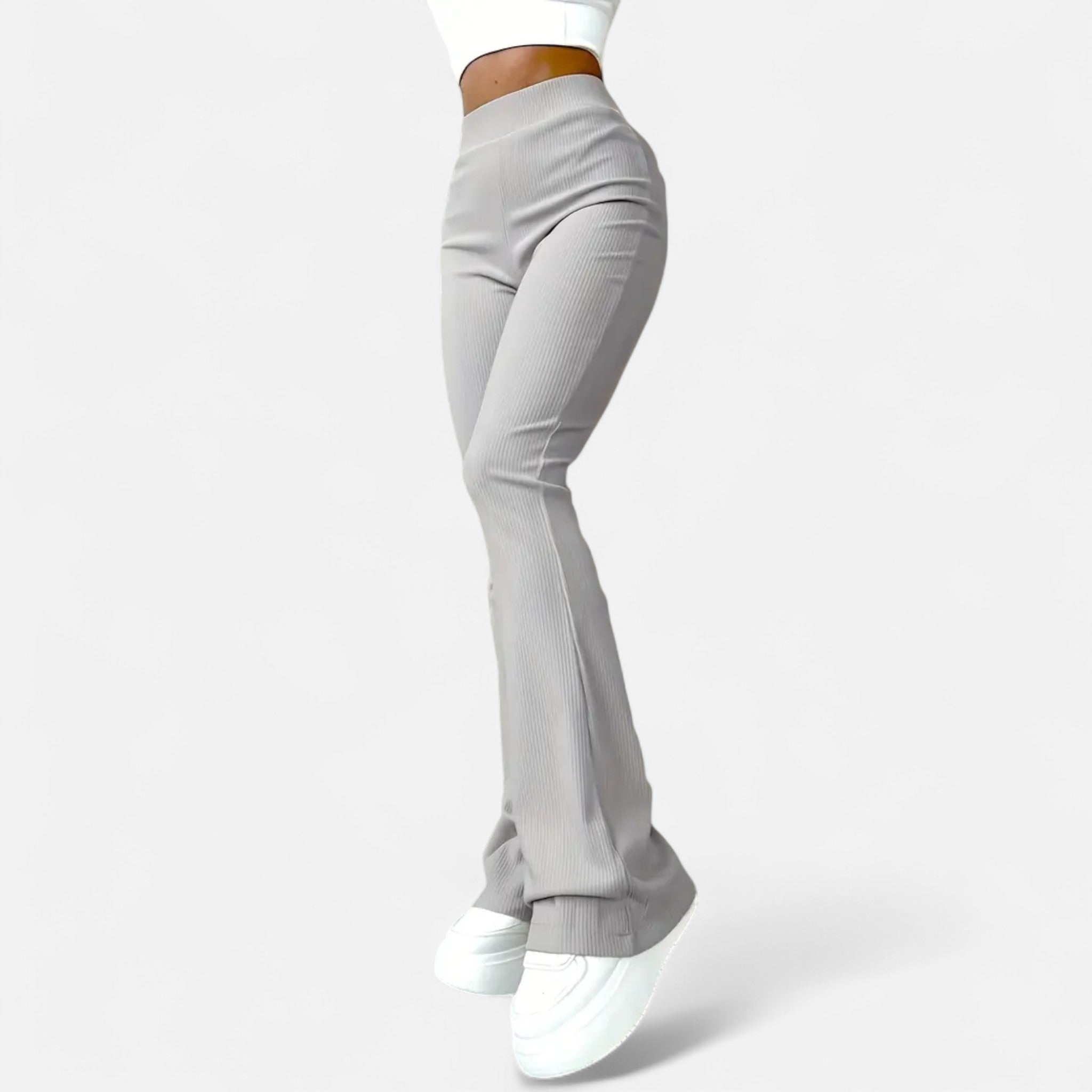 Modero | Leggings femme côtelés, taille haute