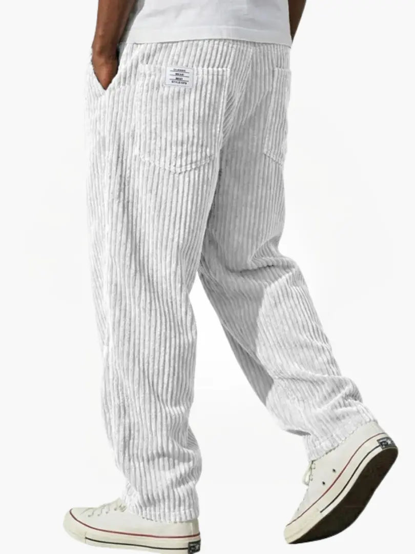 Pantalon En Velours Côtelé Pour Homme, Coupe Ample Et Cordon De Serrage : Un Pantalon Confortable Pour Tous Les Jours, Idéal Pour Un Look Décontracté