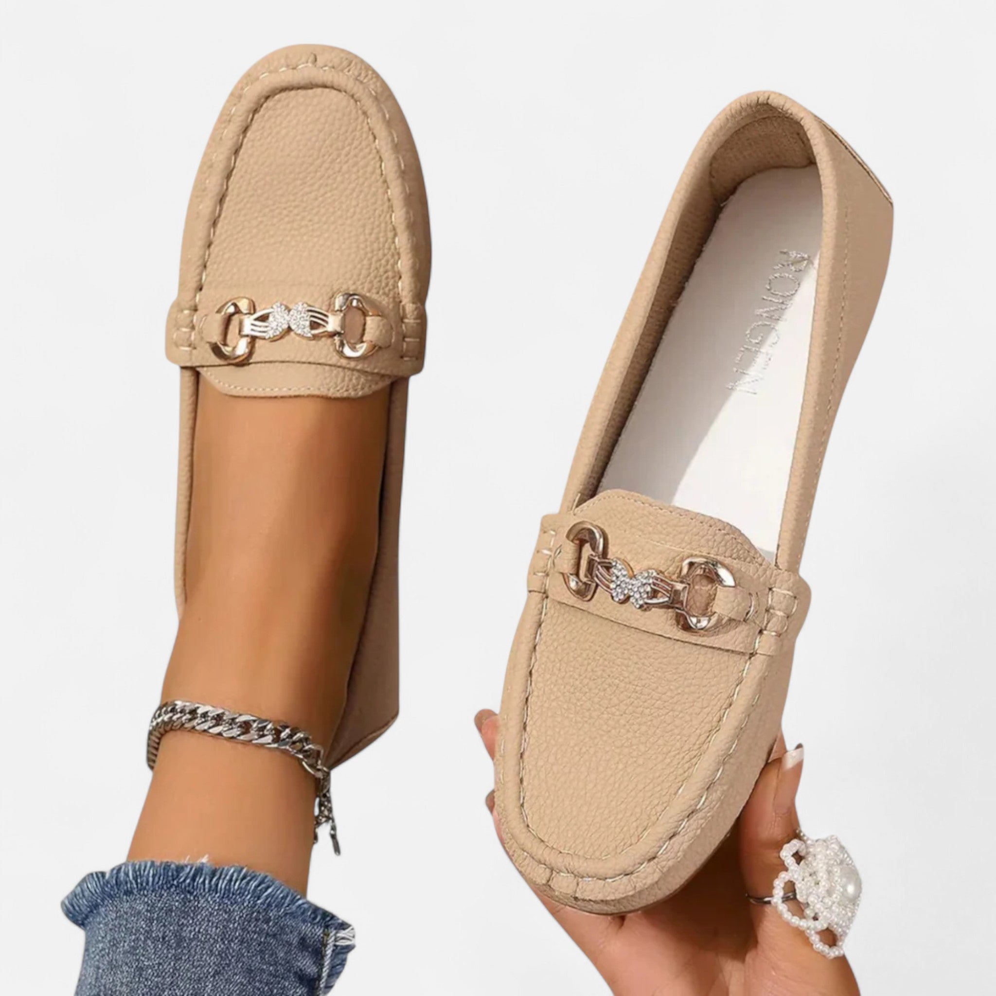 Modero | Mocassins femme à mors métallique