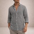 Chemise En Lin Pour Homme, À Boutons Et Coupe Classique : Une Chemise Légère Et Élégante, Idéale Pour Un Look Décontracté AU Quotidien Et Des Tenues « Smart-casual » Estivales