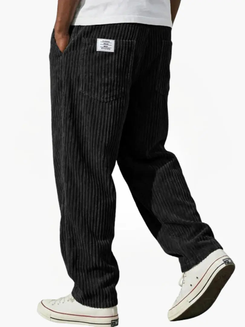 Pantalon En Velours Côtelé Pour Homme, Coupe Ample Et Cordon De Serrage : Un Pantalon Confortable Pour Tous Les Jours, Idéal Pour Un Look Décontracté