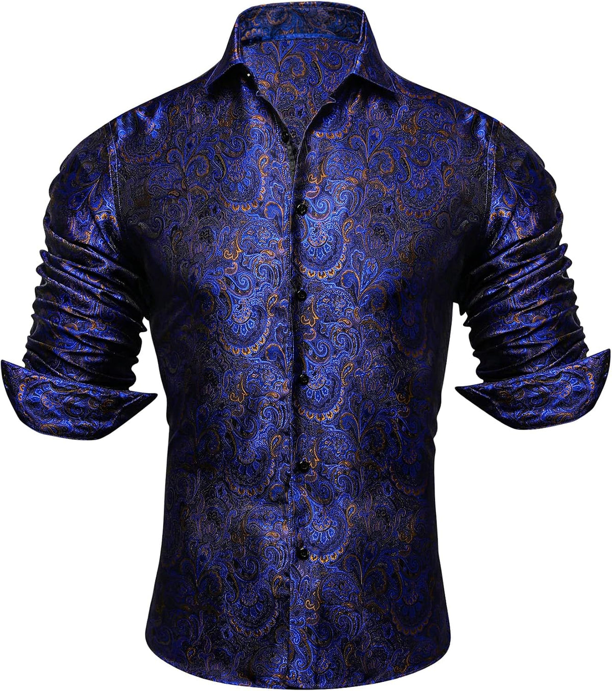 Chemise À Manches Longues Pour Homme, Avec Un Motif Jacquard Paisley – Une Chemise Élégante Idéale Pour Les Mariages, Les Occasions Festives Et Les Soirées