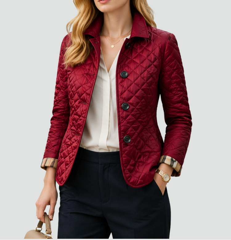 Veste Mi-saison Matelassée Légère Pour Femme, Avec Fermeture À Boutons : Une Veste Élégante Et Confortable Pour Le Printemps Et L'automne