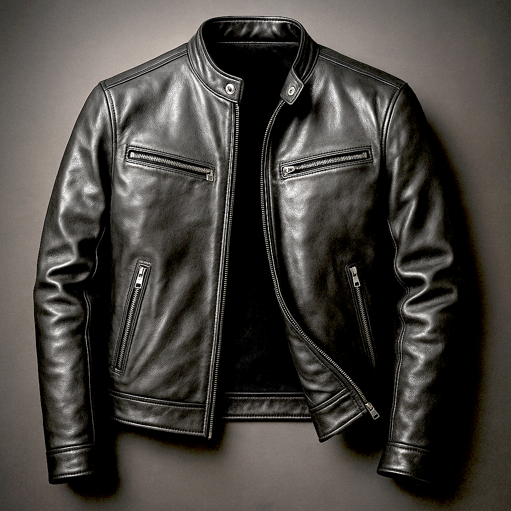 Veste En Cuir Vintage Pour Homme – Un Modèle Intemporel AU Style Classique, Idéal Pour Un Confort AU Quotidien Et Des Tenues Décontractées