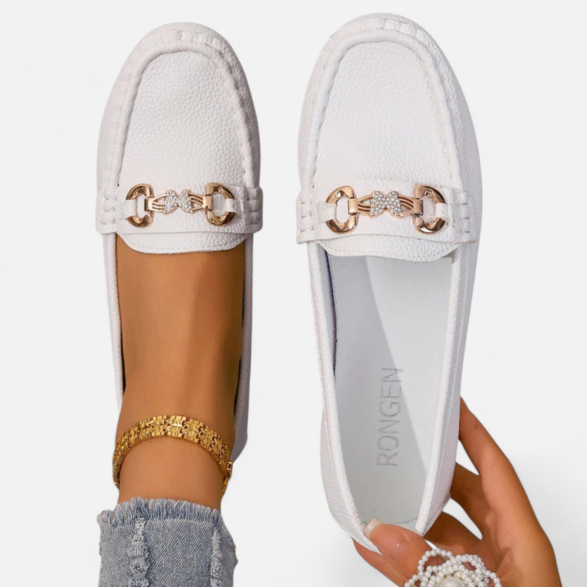 Modero | Mocassins femme à mors métallique