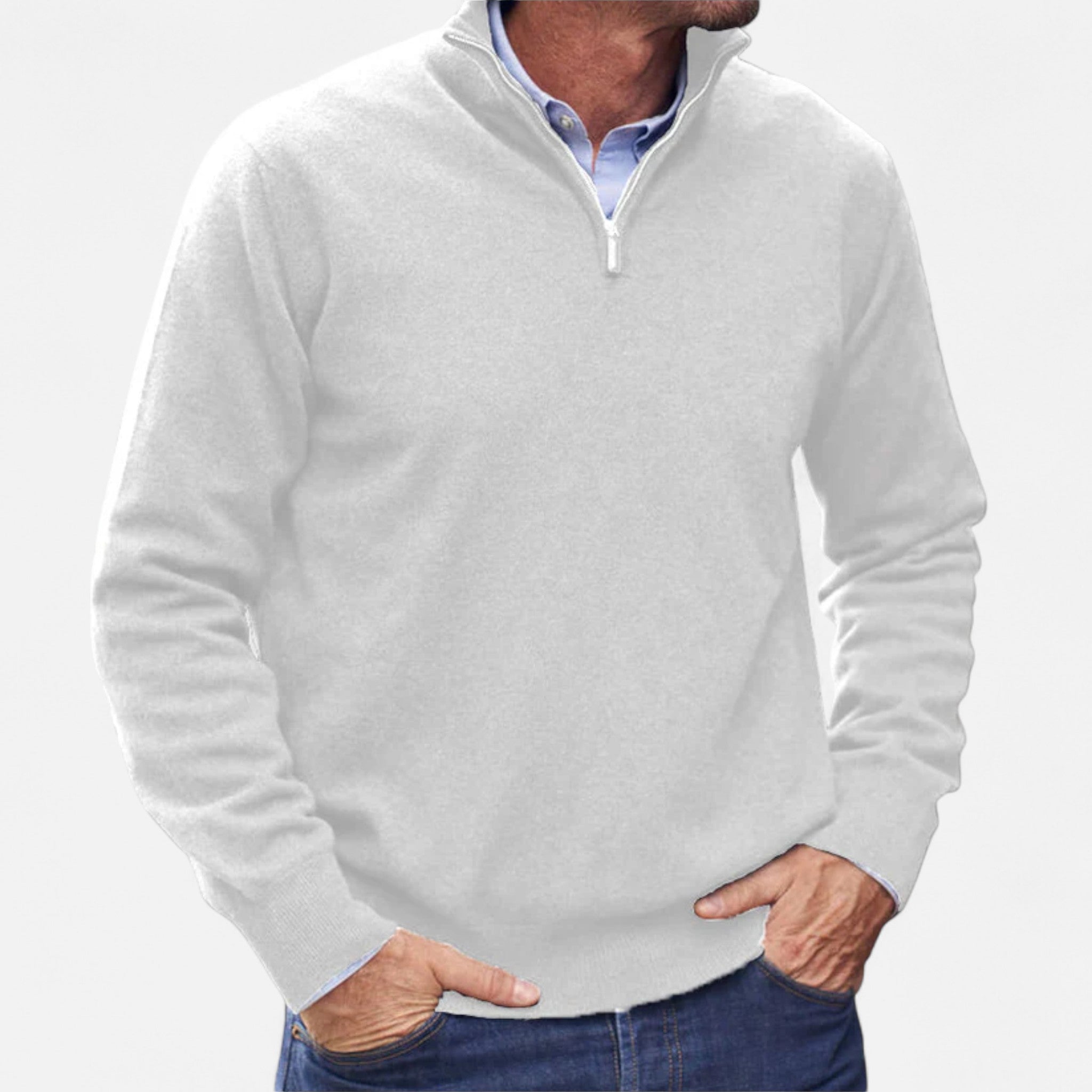 Modero | Pull homme zippé, maille fine