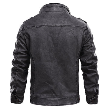 Veste En Cuir Pour Homme Dotée De Nombreuses Poches : Un Modèle Structuré Et Fonctionnel, Idéal Pour L'automne, L'hiver Et AU Quotidien