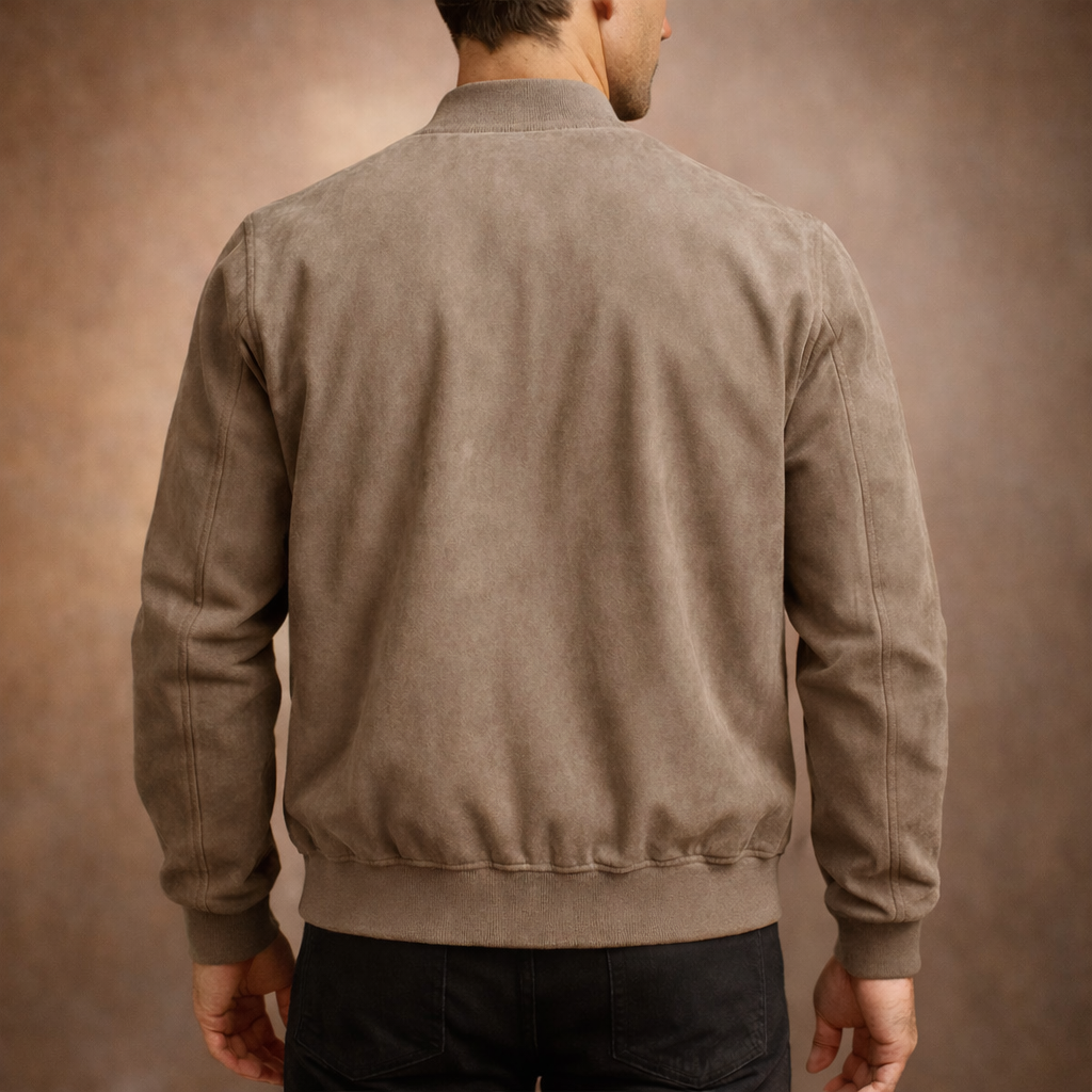 Blouson Aviateur En Daim Pour Homme – Une Veste De Mi-saison Légère Et Élégante, Idéale Pour Les Tenues Chic Et Décontractées Et À Porter AU Quotidien Tout AU Long De L'année