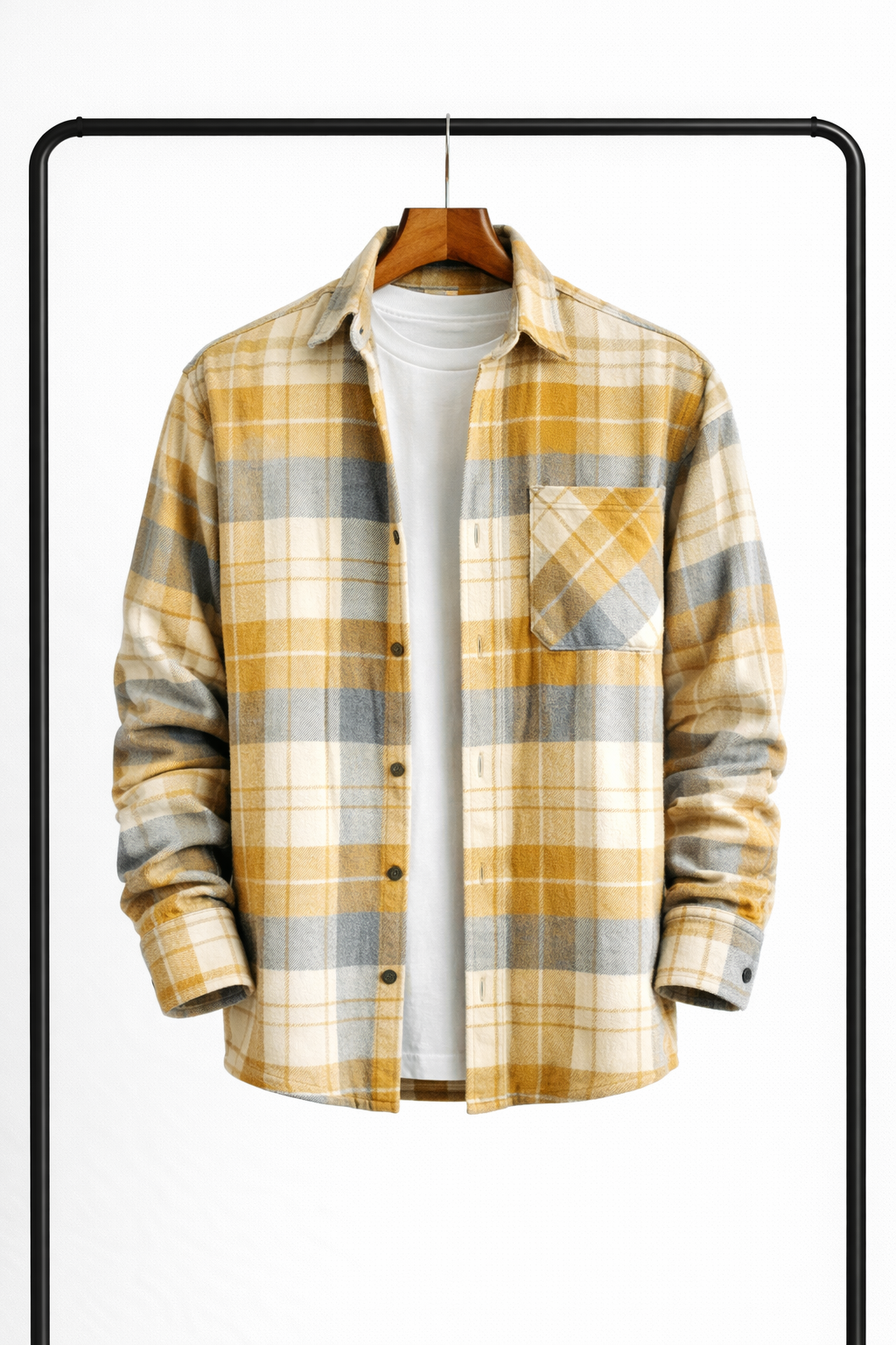 Surchemise À Carreaux Pour Homme – Une Veste-chemise Chaude Et Confortable, Idéale Pour Des Superpositions Polyvalentes Et Un Usage Quotidien