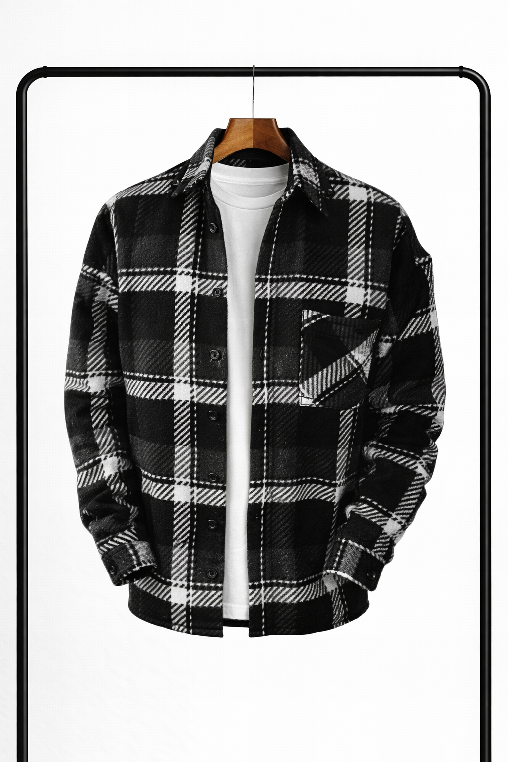 Surchemise À Carreaux Pour Homme – Une Veste-chemise Chaude Et Confortable, Idéale Pour Des Superpositions Polyvalentes Et Un Usage Quotidien