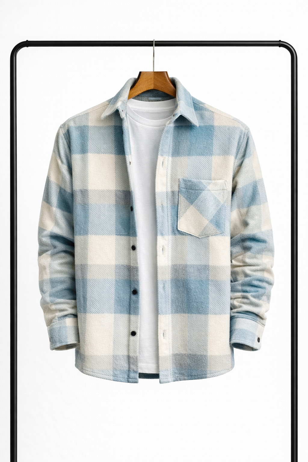 Surchemise À Carreaux Pour Homme – Une Veste-chemise Chaude Et Confortable, Idéale Pour Des Superpositions Polyvalentes Et Un Usage Quotidien