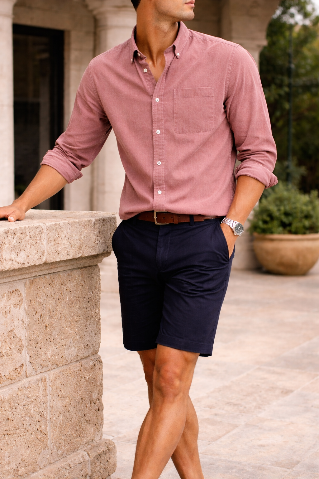 Chemise En Coton À Boutons Pour Homme – Un Modèle Classique Et Polyvalent, Idéal Pour Un Style Chic Et Décontracté Et Pour Un Usage Quotidien