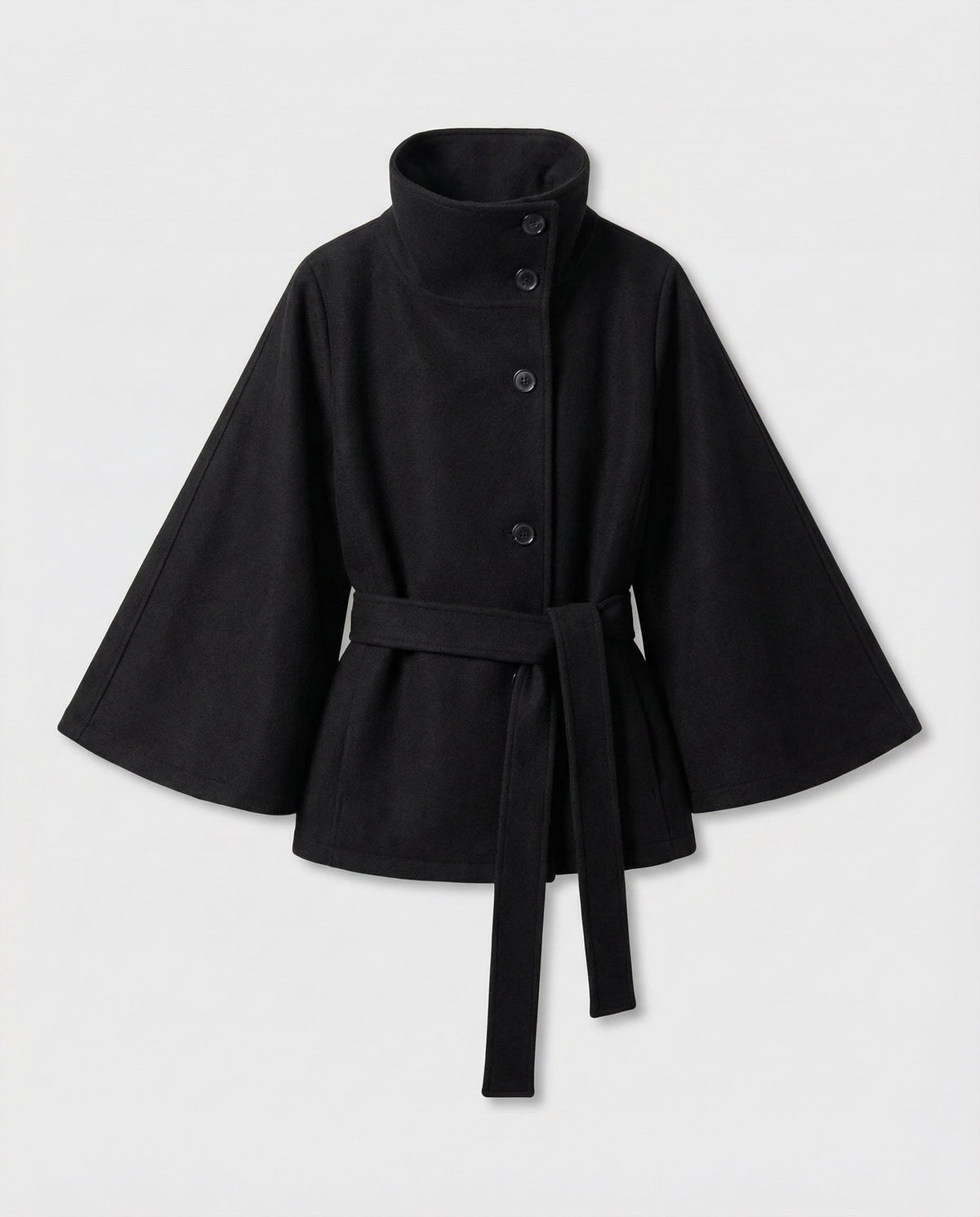 Manteau Pour Femme En Mélange De Laine, Avec Ceinture Et Col Montant : Un Manteau D'hiver Élégant, Idéal Pour Le Bureau, Les Soirées Et Les Tenues D'hiver Raffinées