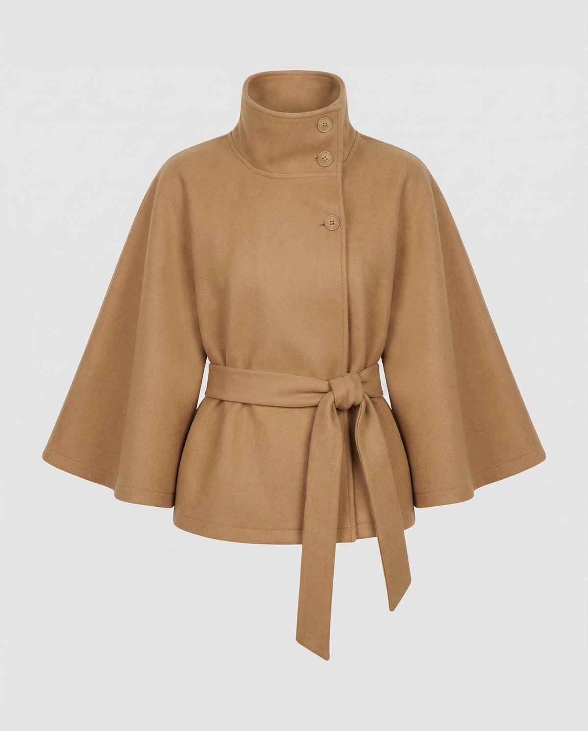 Manteau Pour Femme En Mélange De Laine, Avec Ceinture Et Col Montant : Un Manteau D'hiver Élégant, Idéal Pour Le Bureau, Les Soirées Et Les Tenues D'hiver Raffinées