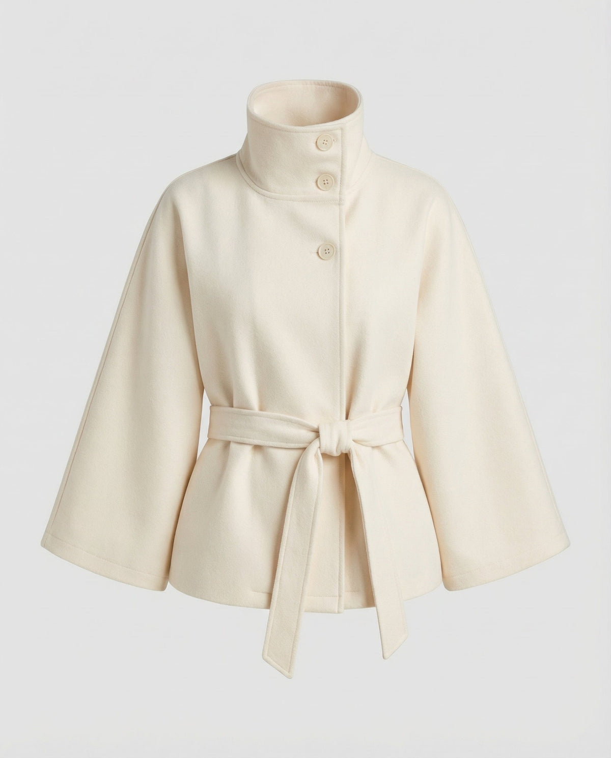 Manteau Pour Femme En Mélange De Laine, Avec Ceinture Et Col Montant : Un Manteau D'hiver Élégant, Idéal Pour Le Bureau, Les Soirées Et Les Tenues D'hiver Raffinées