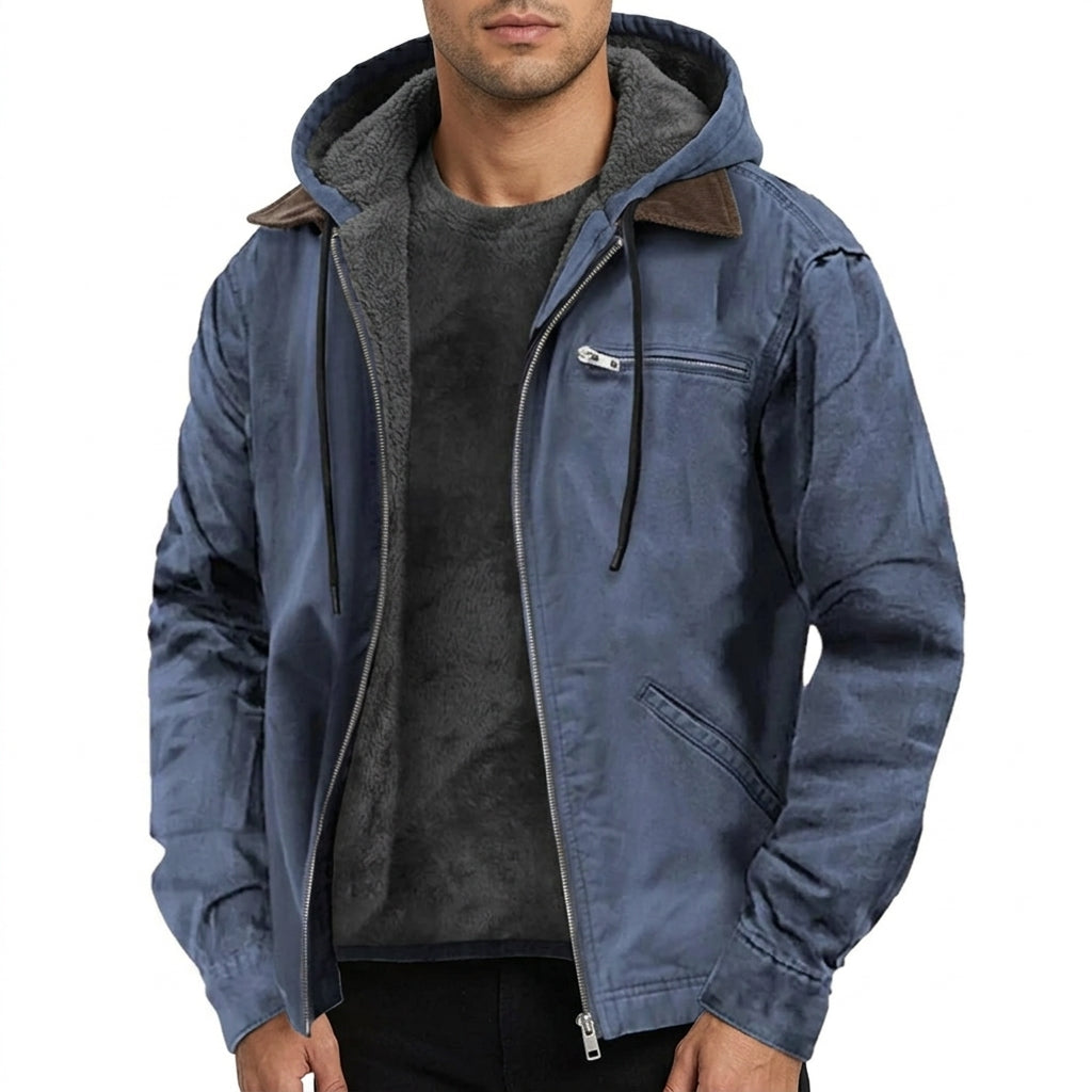 Veste D'hiver Pour Homme Avec Capuche Amovible Et Fermeture Éclair : Une Veste Chaude Et Polyvalente Pour L'automne Et L'hiver