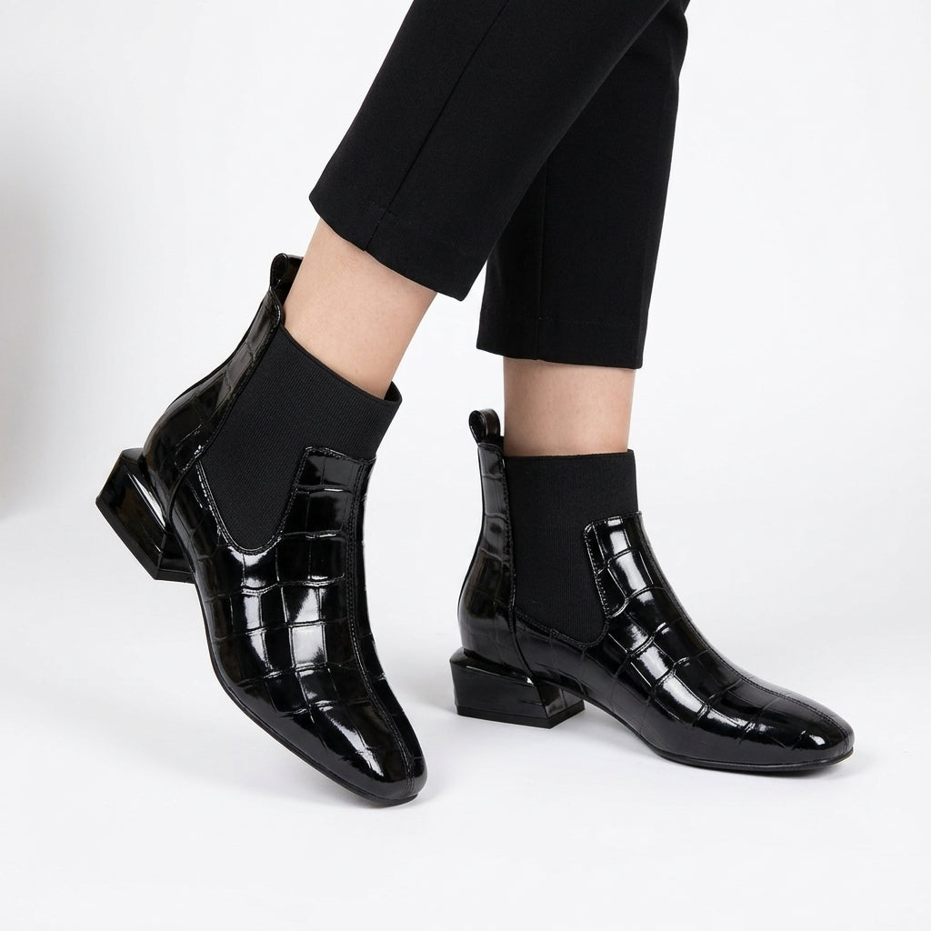 Bottes En Cuir Confortables Pour Femme, Offrant Un Bon Maintien : Des Bottes Résistantes Et Élégantes, Idéales Pour Un Usage Quotidien