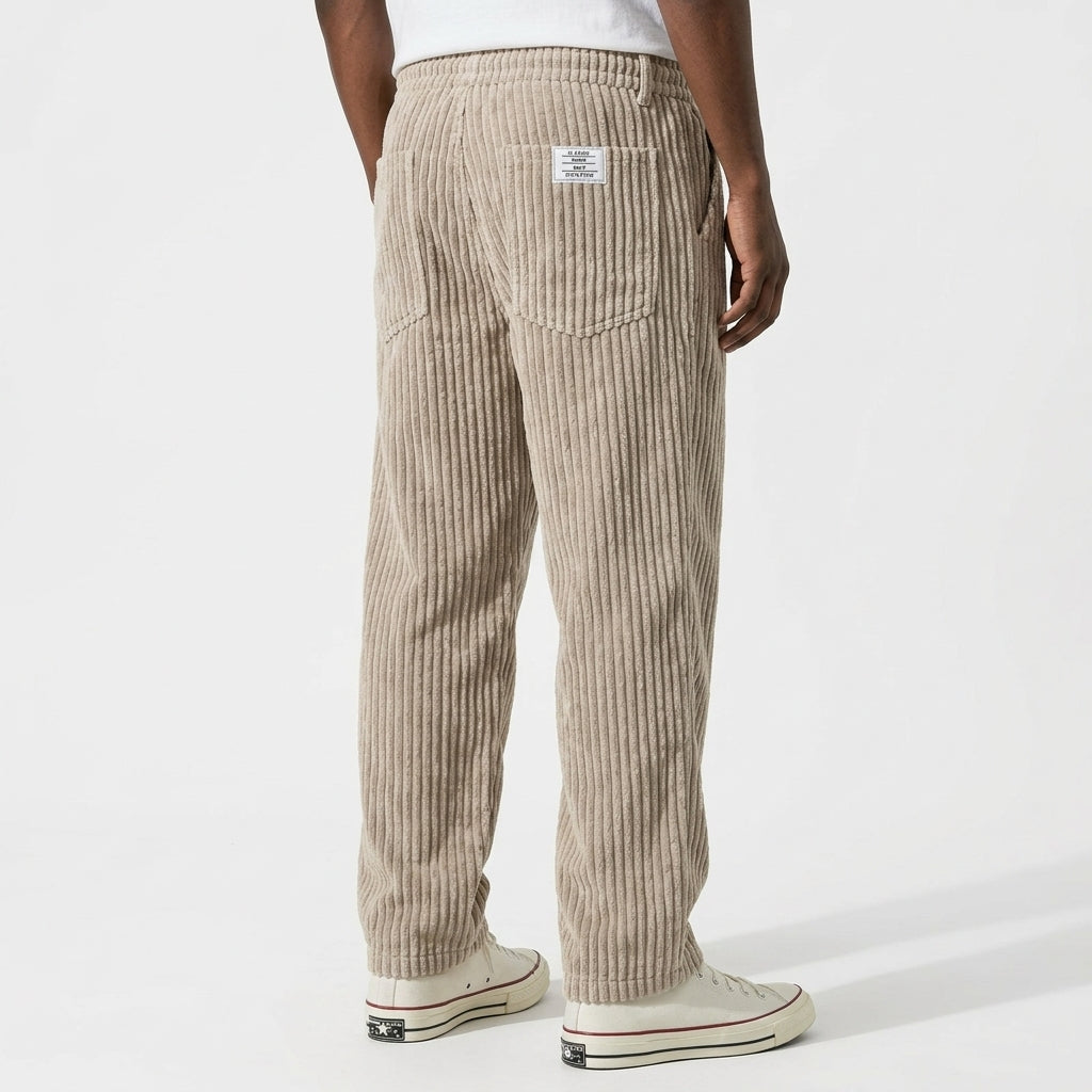 Pantalon En Velours Côtelé Pour Homme, Coupe Ample Et Cordon De Serrage : Un Pantalon Confortable Pour Tous Les Jours, Idéal Pour Un Look Décontracté