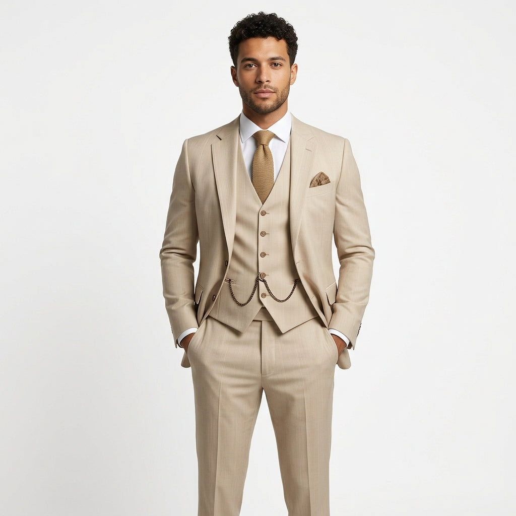 Costume Trois Pièces Respirant Pour Homme, Composé D'un Blazer, D'un Gilet Et D'un Pantalon : Un Ensemble Élégant Idéal Pour Les Mariages Printaniers Et Les Occasions Formelles