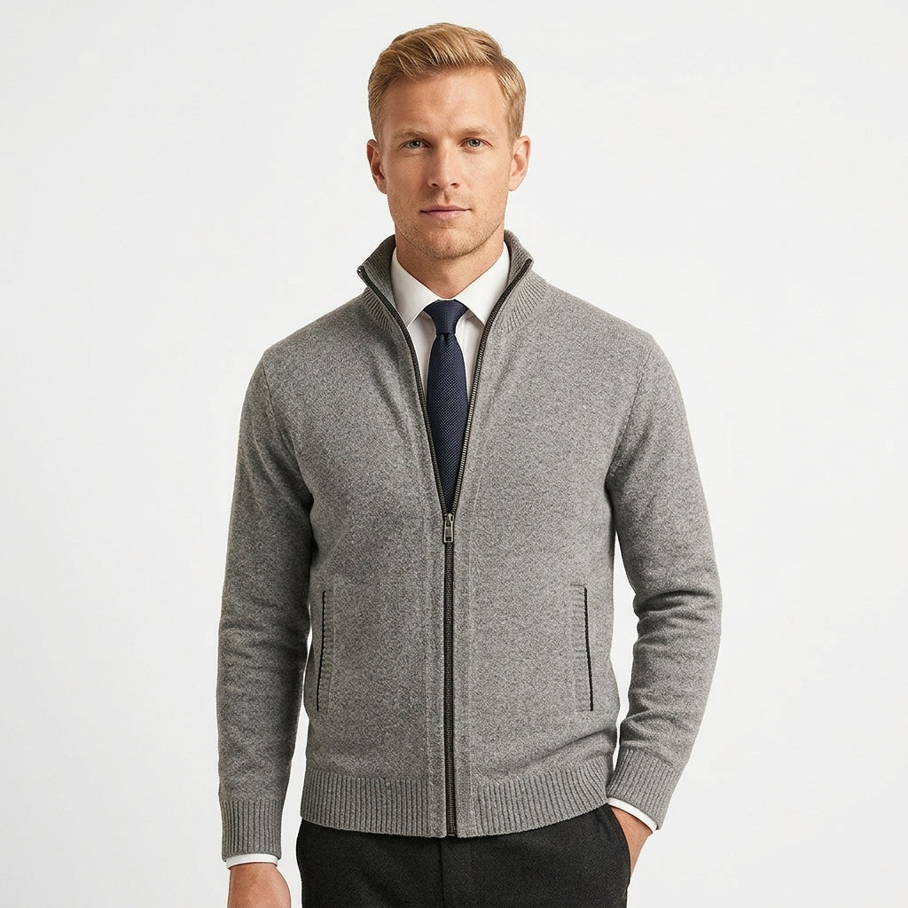 Cardigan Classique En Maille Pour Homme Avec Fermeture Éclair – Une Veste En Maille Intemporelle, Idéale Pour Un Style Chic Et Décontracté Et Une Tenue Élégante AU Quotidien