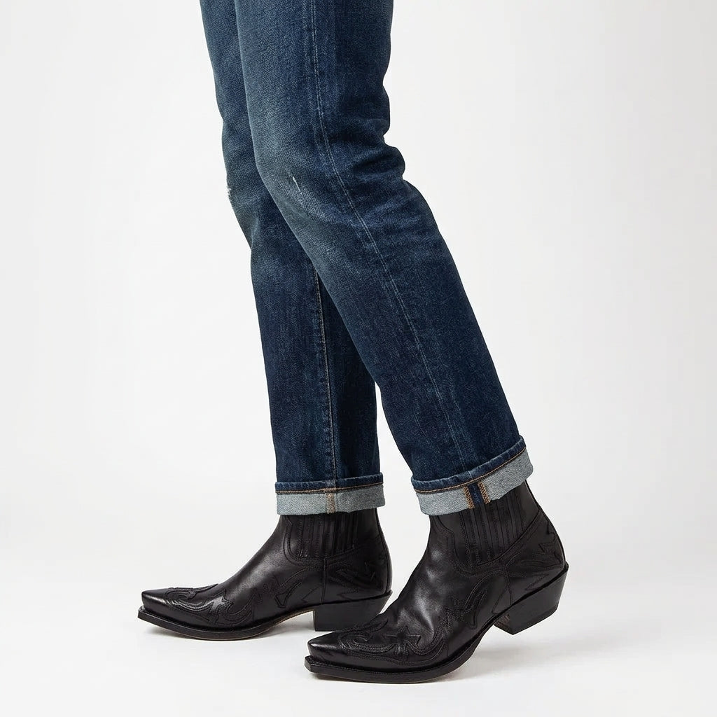 Bottines De Cow-boy En Cuir Pour Homme, À Bout Pointu : Des Bottes Western Classiques, Idéales Pour Les Tenues Modernes Et Les Looks Décontractés Du Quotidien