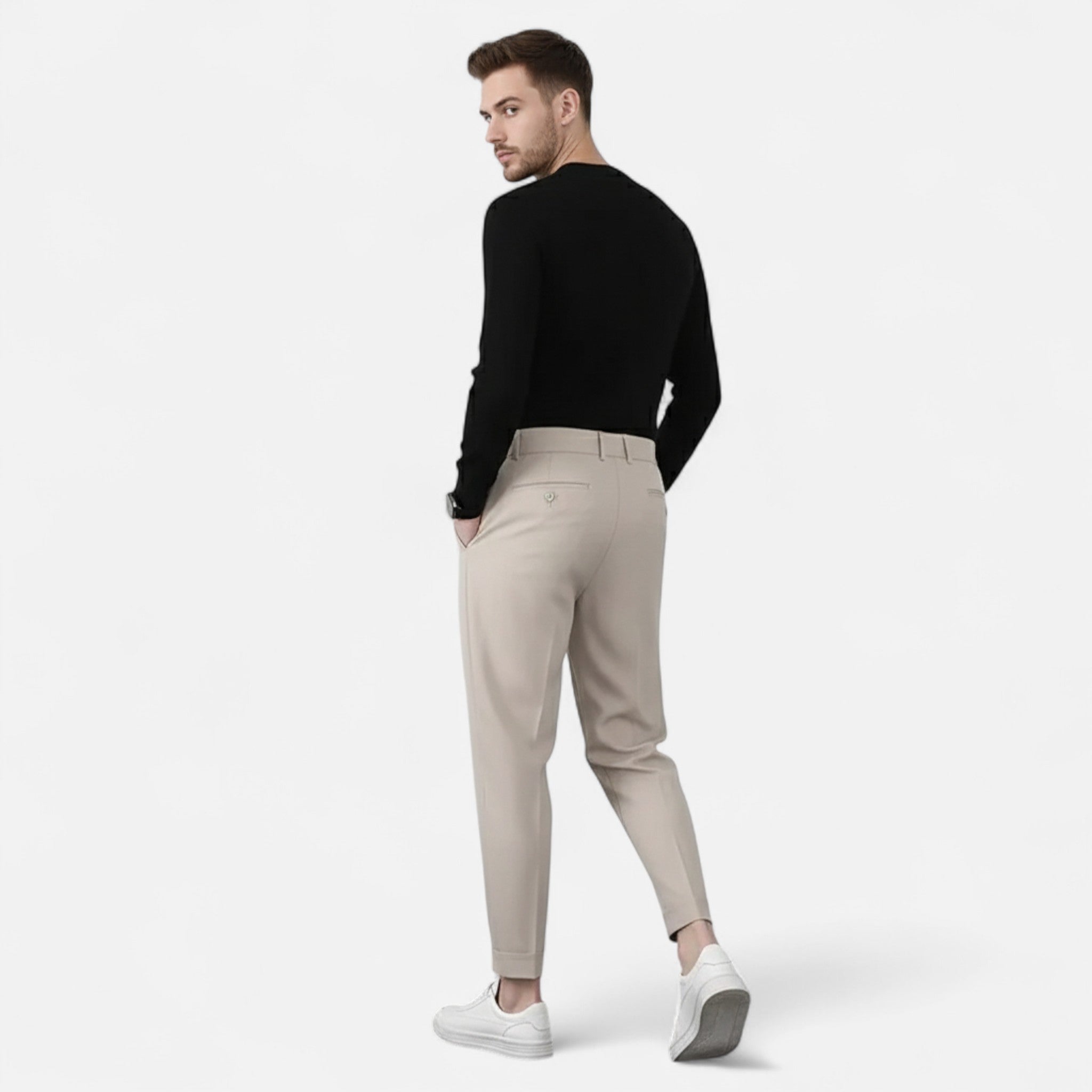 Modero | Pantalon homme à pinces, coupe fuselée