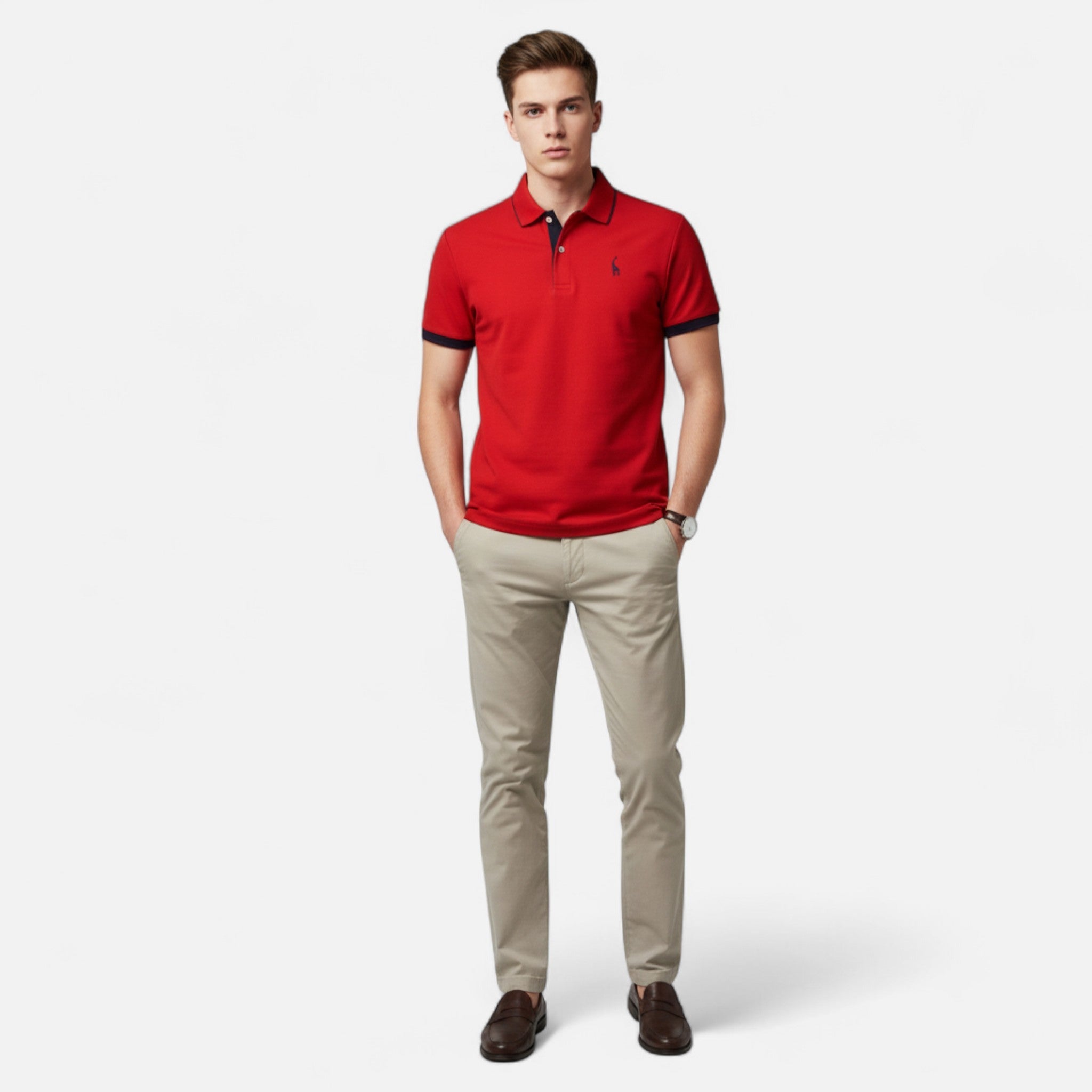 Modero | Polo homme en coton, col structuré