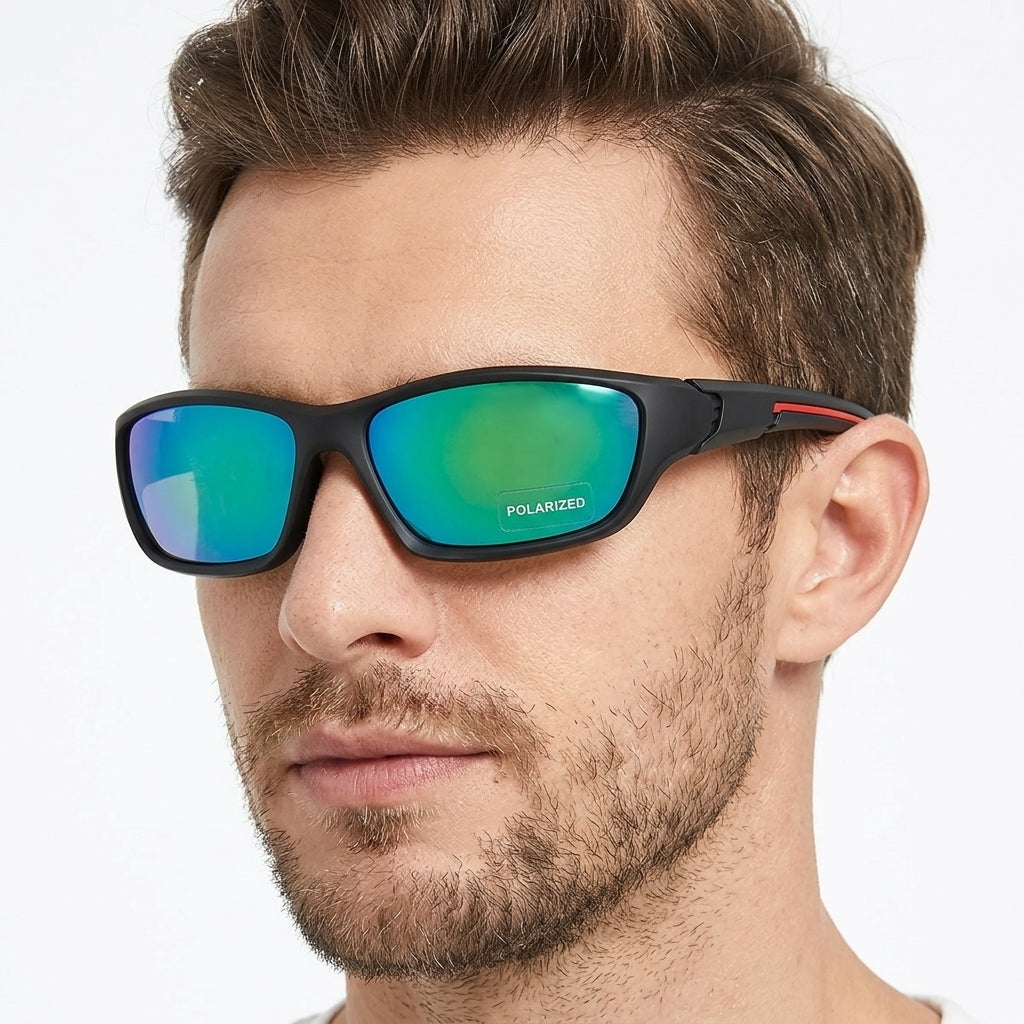 Lunettes De Soleil De Sport Polarisées Pour Homme, AU Design Enveloppant Et Dotées D'une Protection Uv400 – Lunettes De Soleil Pour Le Sport Et Les Activités De Plein Air